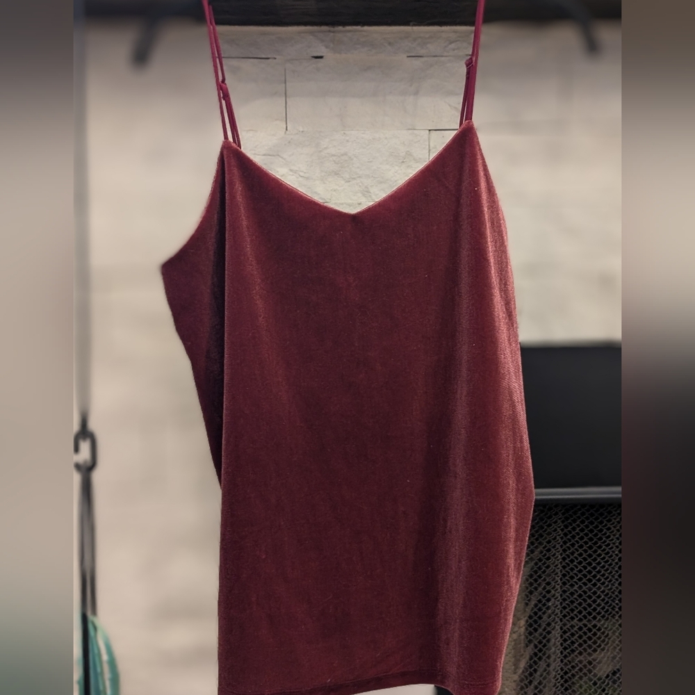 a new day Burgundy Velvet Camisole Top